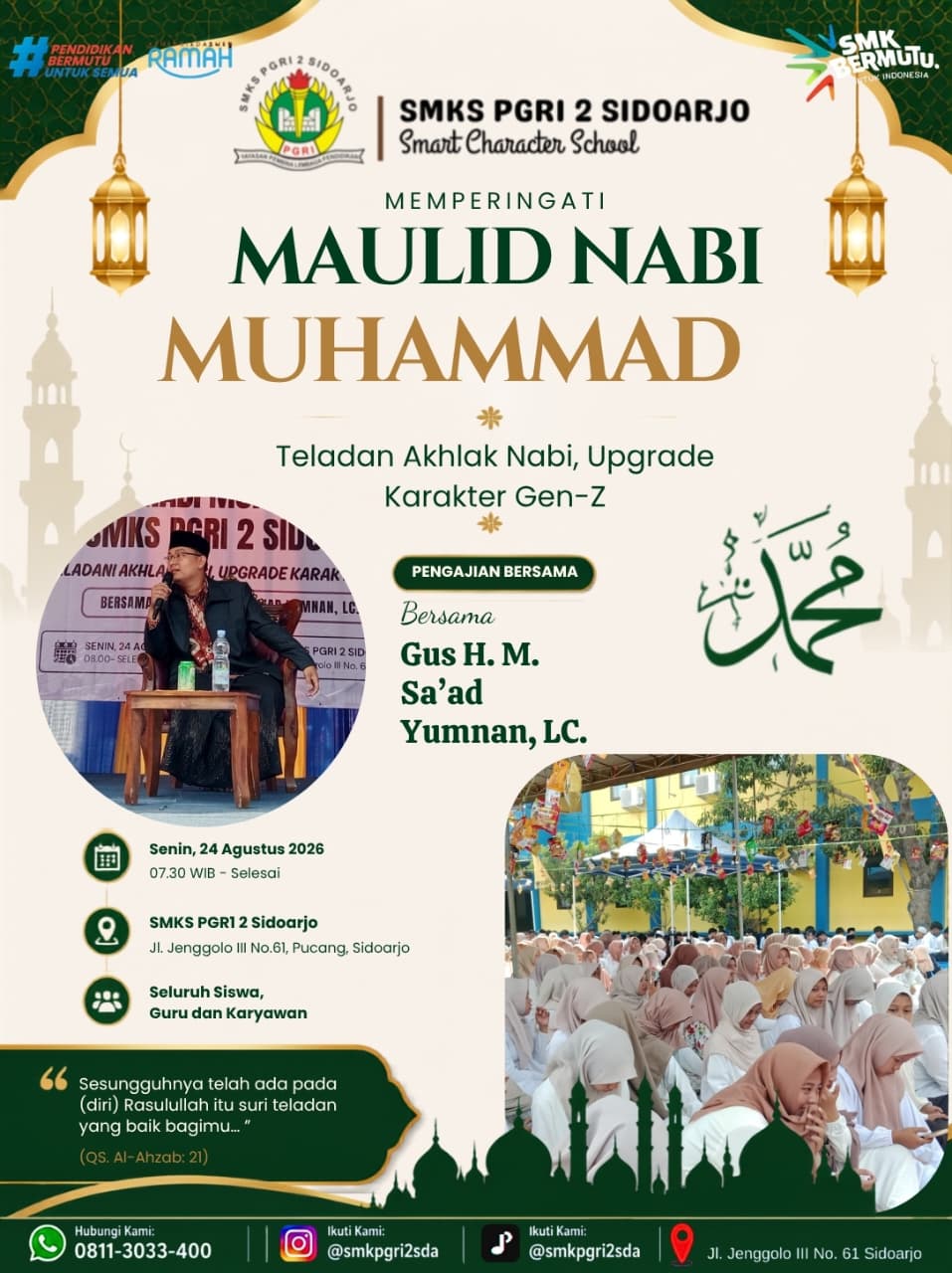 MAULID NABI MUHAMMAD SAW DI SMKS PGRI 2 SIDOARJO